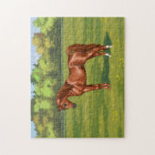 Kastanje Arabisch paard uit Egypte in het voorjaar Legpuzzel (Verticaal)