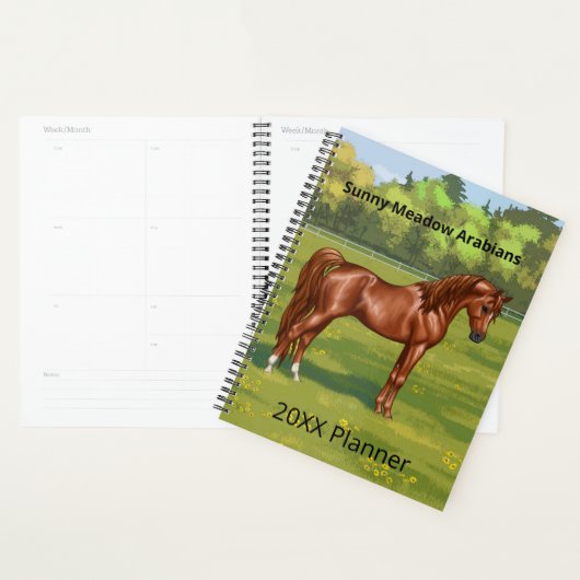 Kastanje Arabisch paard uit Egypte in het voorjaar Planner (Display)