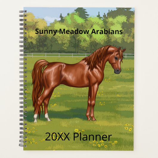Kastanje Arabisch paard uit Egypte in het voorjaar Planner (Voorkant)
