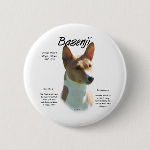 Kastanje Basenji Geschiedenis Design, Alles over B Ronde Button 5,7 Cm