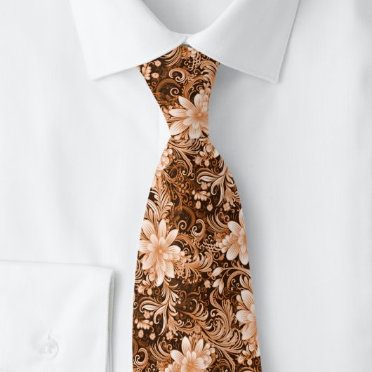 Kastanje Bloem Batik Stropdas