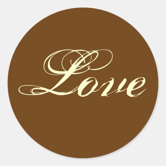 Kastanje Bruin Liefde Stickers (Voorkant)