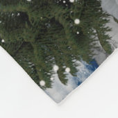 Kastanje en witte verf paard in de sneeuw fleece deken (Hoek)