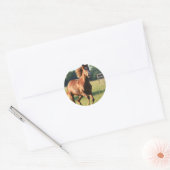 Kastanje galopperen Paard Stickers (Envelop)