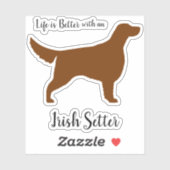 Kastanje Irish Setter Dog Silhouette Vinyl Sticker (Vel)