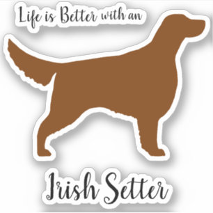 Kastanje Irish Setter Dog Silhouette Vinyl Sticker