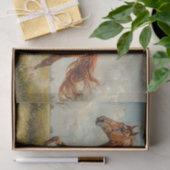 Kastanje Paard Galloping Olieverfschilderij Decoup Tissuepapier (Geschenk)