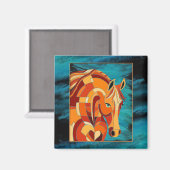 kastanje paard magneet (Voorkant / Achterkant)