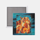 kastanje paard magneet (Voorkant / Achterkant)