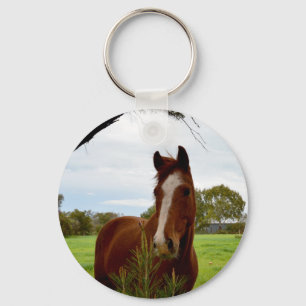 Kastanje paard met Banksia boom, Sleutelhanger