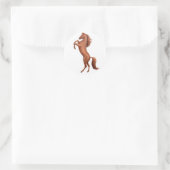 Kastanje Paard opfokken teken Ronde Sticker (Tas)