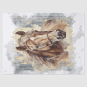 Kastanje Paard Waterverf Decoupage Tissuepapier (Voorkant)