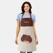 kastanje schort (Gedragen)