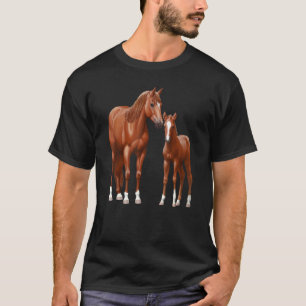 Kastanje Vos Kwartraskoet & Cute Veulen 1 T-shirt