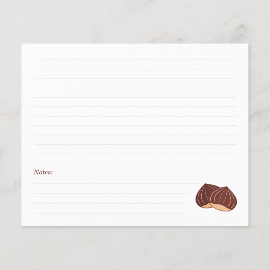 Kastanje Vrijgezellenfeest Recept Kaart (Achterkant)