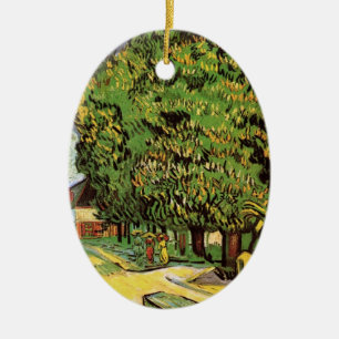 Kastanjebomen in bloei door Vincent van Gogh Keramisch Ornament