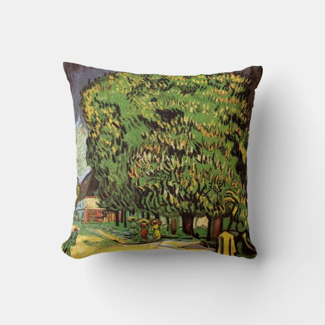 Kastanjebomen in bloei door Vincent van Gogh Kussen (Voorkant)