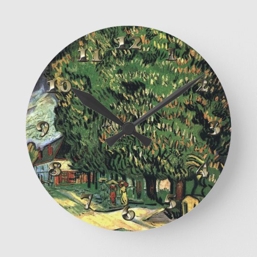 Kastanjebomen in Blossom - Gogh Ronde Klok (Voorkant)
