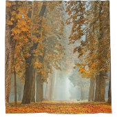 Kastanjebomenpad in de herfst douchegordijn (Voorkant)