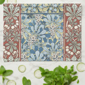 Kastanjeboom, bladeren, botanische art nouveau theedoek (Gevouwen)