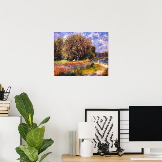 Kastanjeboom Blooming, door Pierre Auguste Renoir Poster (Thuiskantoor)