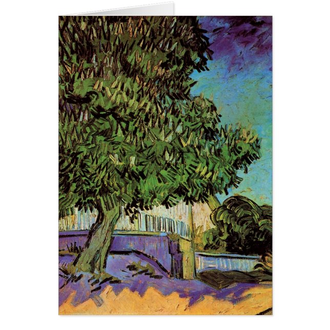 Kastanjeboom in Blossom door Vincent van Gogh (Voorkant)