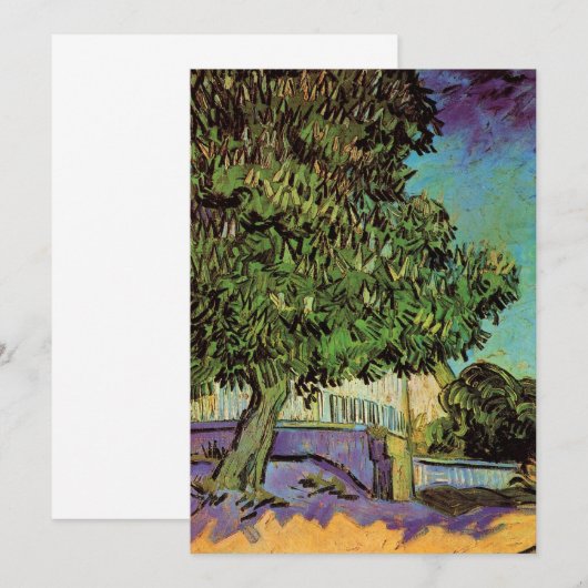 Kastanjeboom in Blossom door Vincent van Gogh (Voorkant / Achterkant)