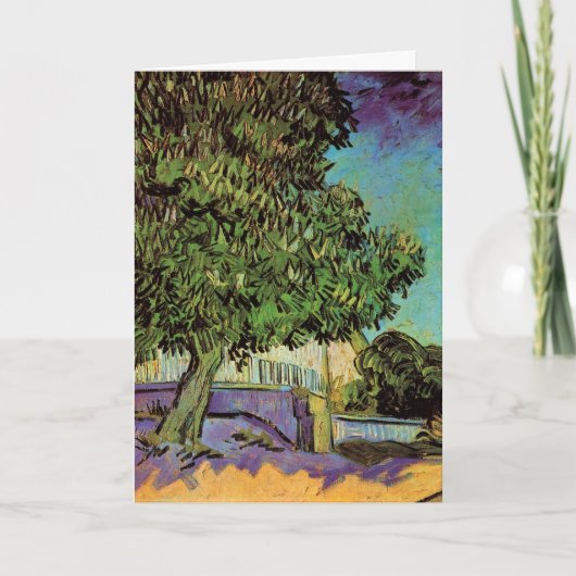 Kastanjeboom in Blossom door Vincent van Gogh Kaart (Voorkant)