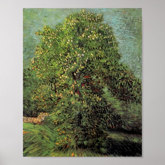 Kastanjeboom in Blossom, Van Gogh Fine Art Poster (Voorkant)