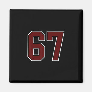 Kastanjebruin en wit nummer 67 shirt speler unifor magneet