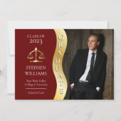 Kastanjebruin | Gold Afstuderen Wave Law Justice A Aankondiging (Voorkant)