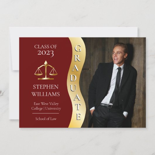 Kastanjebruin | Gold Afstuderen Wave Law Justice A Aankondiging (Voorkant)