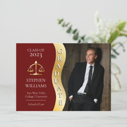 Kastanjebruin | Gold Afstuderen Wave Law Justice A Aankondiging (Staand voorkant)