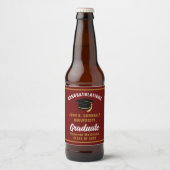Kastanjebruin Goud Afstudeerder Aangepast Afstudee Bier Etiket (Voorkant)