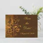 Kastanjebruin/Goud/Groen Foto Save the Date (Staand voorkant)