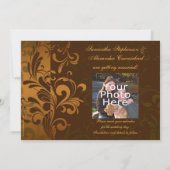 Kastanjebruin/Goud/Groen Foto Save the Date (Achterkant)