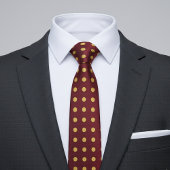 Kastanjebruin & Gouden Stippenprint Stropdas