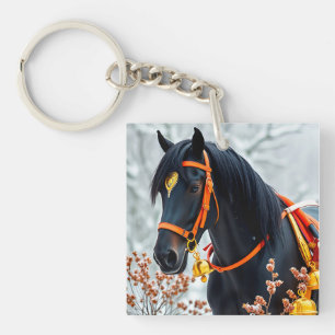 🤎 Kastanjebruin Paard Cadeau Voor Equestrian Fans Sleutelhanger