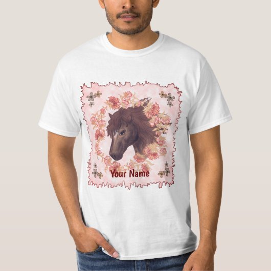 Kastanjebruin Paard T-shirt (Voorkant)
