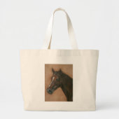 Kastanjebruin paardenportret afbeelding grote tote bag (Voorkant)