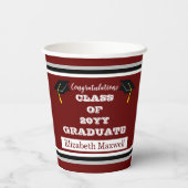Kastanjebruin |White Gefeliciteerd Afstuderen Afst Papieren Bekers (Achterkant)