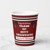 Kastanjebruin |White Gefeliciteerd Afstuderen Afst Papieren Bekers (Voorkant)