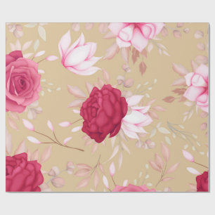 kastanjebruine bloemen cadeaupapier