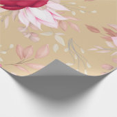 kastanjebruine bloemen cadeaupapier (Hoek)