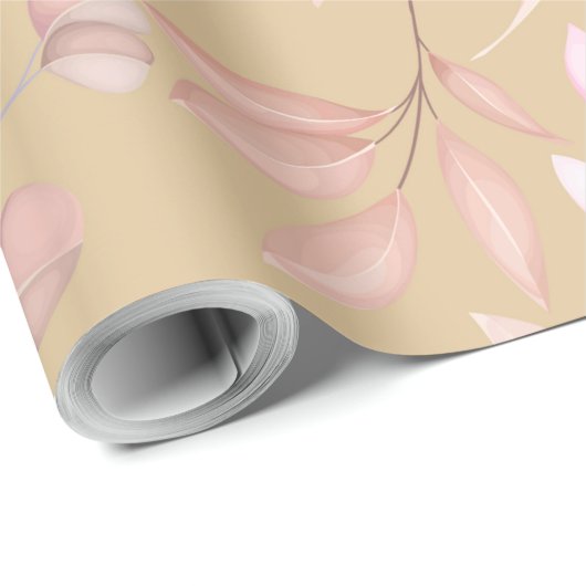 kastanjebruine bloemen cadeaupapier (Rol Hoek)