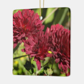 Kastanjebruine chrysanten keramisch ornament (Links)