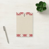 Kastanjebruine Crème Geruite Kraft Landelijke Mono Post-it® Notes (Kantoor)