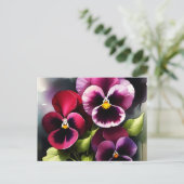  kastanjebruine daek rode slipjes waterverf schild briefkaart (Staand voorkant)