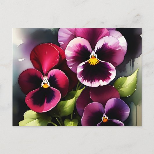  kastanjebruine daek rode slipjes waterverf schild briefkaart (Voorkant)