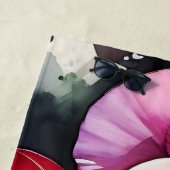  kastanjebruine daek rode slipjes waterverf schild strandlaken (In situ)